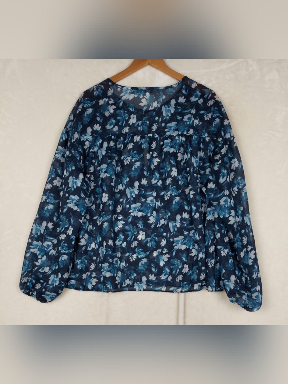 Abercrombie and Fitch Blouse Womens XLarge Floral Peasant Boho Sheer Feminine